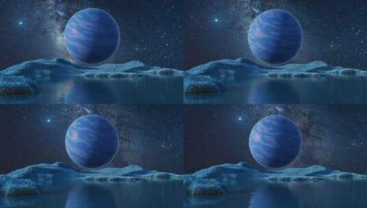 星球与户外地面背景3D渲染高清在线视频素材下载