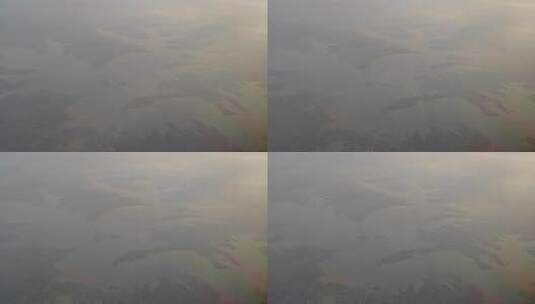 飞机窗外湖北鄂州长江流域水资源高清在线视频素材下载