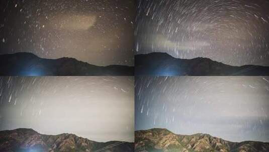 4k 延时夜景星空星轨高清在线视频素材下载