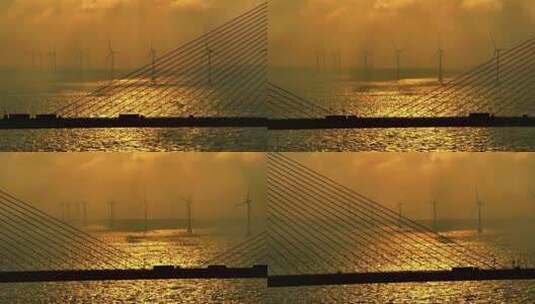 跨海大桥车辆航拍高清在线视频素材下载