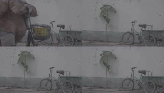 河南安阳仓巷街景点老街唯美古建筑三轮车高清在线视频素材下载