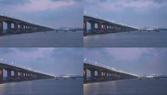 珠海大桥蓝调高清在线视频素材下载