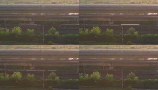 在铁路上行驶的火车高清在线视频素材下载
