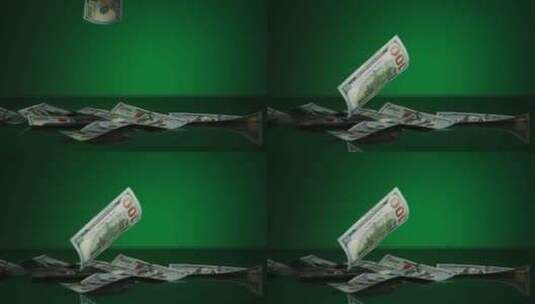美国100美元的钞票落在地上高清在线视频素材下载