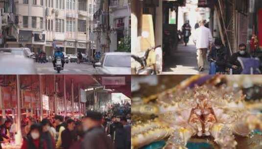 厦门人文生活市场逛街购物人群高清在线视频素材下载