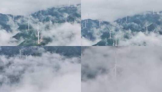 【风能发电合集】大型基建风力发电设施航拍高清在线视频素材下载