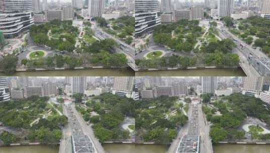 广州海珠广场航拍高清在线视频素材下载