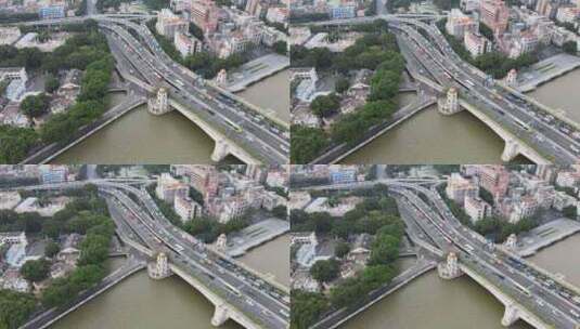 广州人民桥航拍高清在线视频素材下载