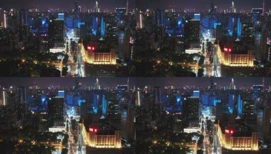 广州越秀区城市夜景与交通高清在线视频素材下载