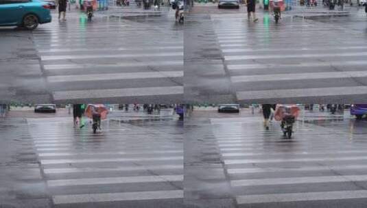 雨天 下雨 城市风光 写意 台风 雨中景色高清在线视频素材下载