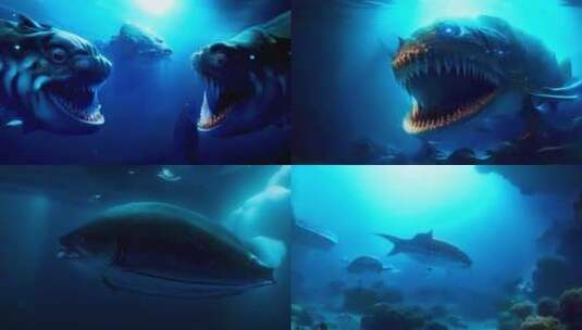深海恐惧 海底怪兽怪鱼高清在线视频素材下载