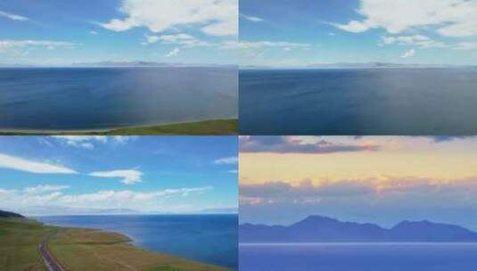 航拍新疆赛里木湖高清在线视频素材下载