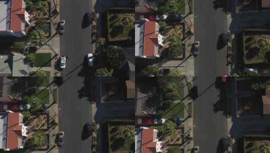 航拍城镇的街道高清在线视频素材下载