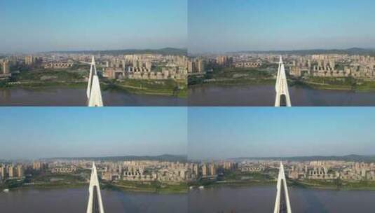 白居寺长江大桥航拍4K高清在线视频素材下载