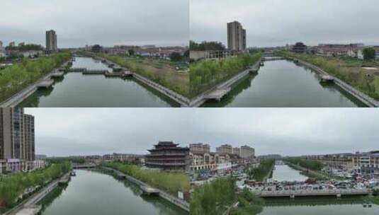 虞城县响河南段航拍高清在线视频素材下载