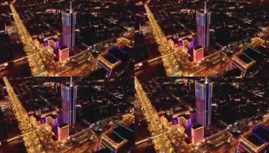 城市夜景航拍（东莞）高清在线视频素材下载