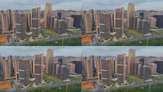 4K航拍深圳光明科技金融大厦高清在线视频素材下载