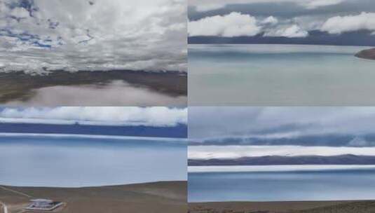 航拍西藏玛旁雍措湖泊风光高清在线视频素材下载