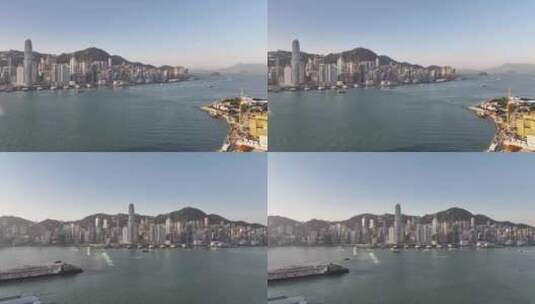 香港维多利亚港航拍高清在线视频素材下载