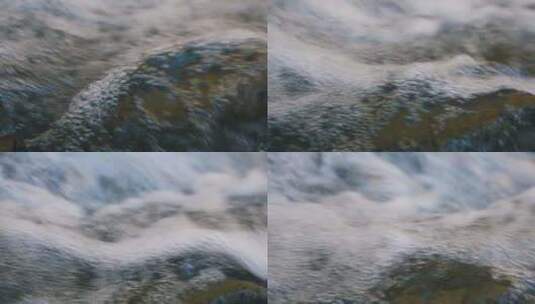 特写湍急流水产生的泡沫高清在线视频素材下载