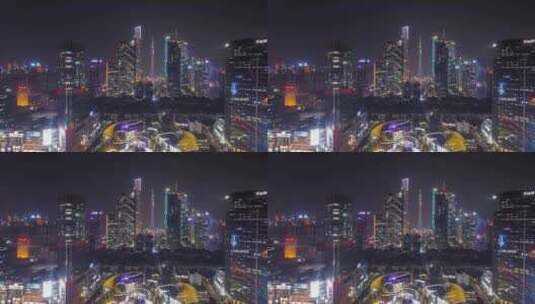 广州_广州中轴线_城市建筑群_夜景延时高清在线视频素材下载