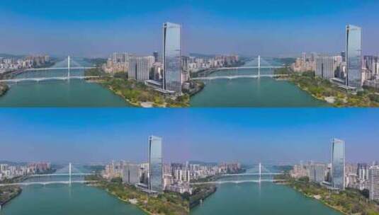 4K航拍广东惠州东江两岸风光高清在线视频素材下载