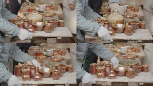 景德镇丙丁柴窑陶瓷开窑空镜运镜高清在线视频素材下载