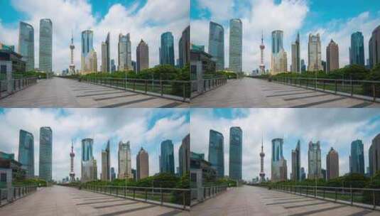 上海_东方明珠_上海地标建筑_地面延时001高清在线视频素材下载