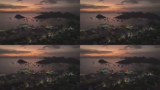 印尼科莫多拉布安巴焦海港船舶航拍风光高清在线视频素材下载
