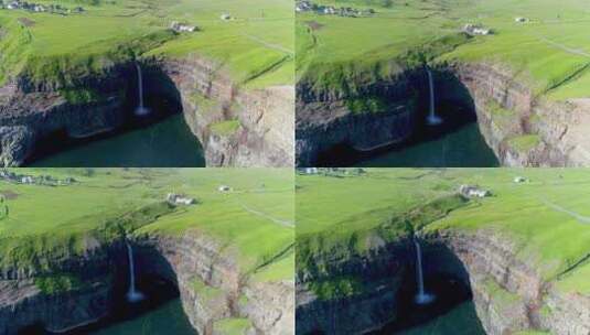 法罗群岛的瀑布高清在线视频素材下载