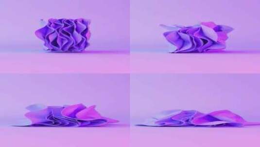 紫色折叠纺织层高清在线视频素材下载
