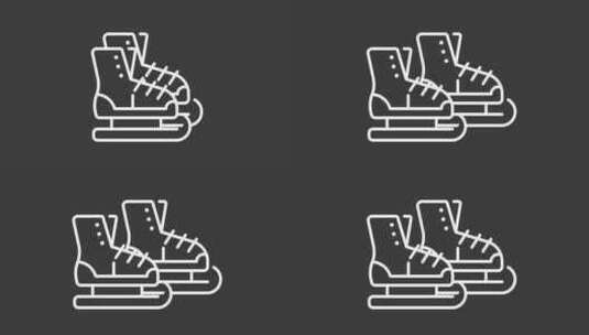 动画冰花样滑冰鞋白色图标高清在线视频素材下载