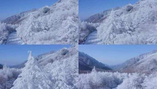 秦岭分水岭  冰雪世界高清在线视频素材下载