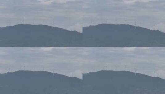 山顶风车风力发电高清在线视频素材下载