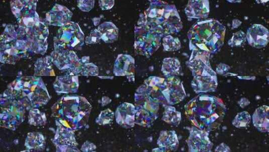 辐射钻石在星空中爆炸的3D动画高清在线视频素材下载