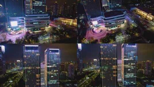 杭州萧山区钱江世纪城夜景视频素材高清在线视频素材下载