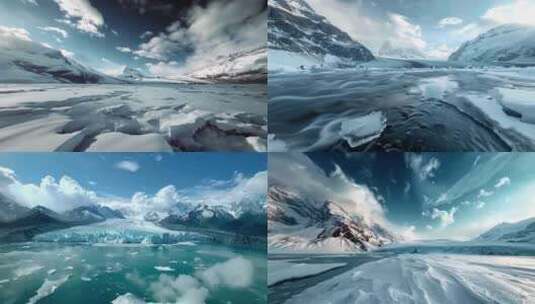 雪山冰川美景高清在线视频素材下载