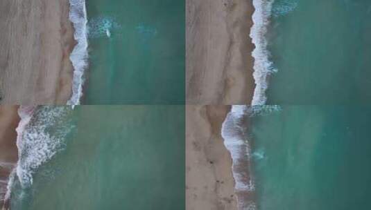 俯拍海岸海浪高清在线视频素材下载