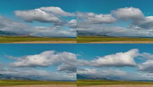 冰岛海岸上空的云和彩虹高清在线视频素材下载