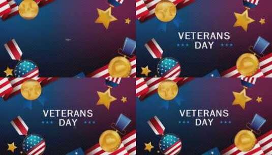 退伍军人节感谢美国动画4k高清在线视频素材下载