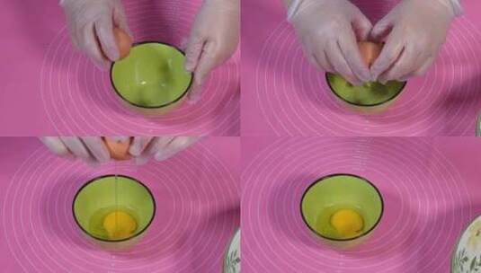 特写厨师打鸡蛋搅鸡蛋磕鸡蛋高清在线视频素材下载