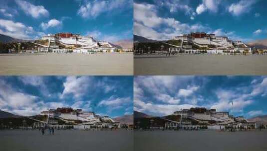 延时拍摄西藏布达拉宫高清在线视频素材下载