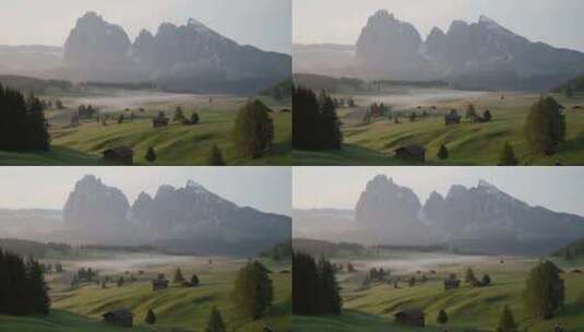 Dolomites，意大利，山脉，小屋高清在线视频素材下载