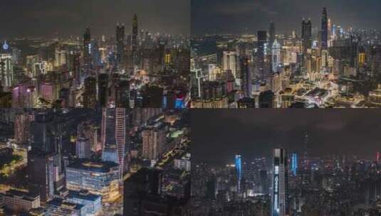 5K 深圳城市罗湖城市城脉夜景航拍高清在线视频素材下载