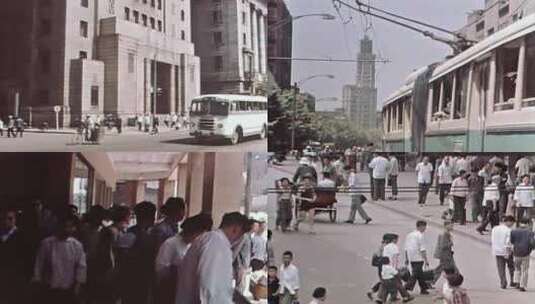 70年代初中国 上海交通  市容高清在线视频素材下载