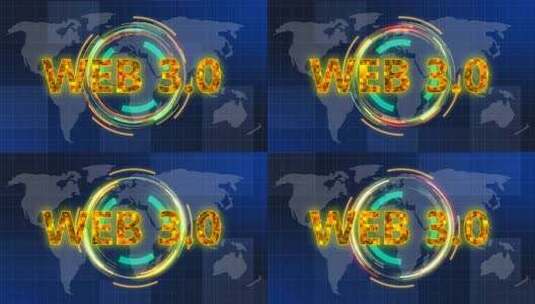 世界地图上的Web 3.0背景概念高清在线视频素材下载