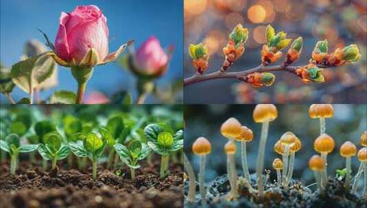 春天春暖花开万物复苏开花发芽生命ai素材高清在线视频素材下载