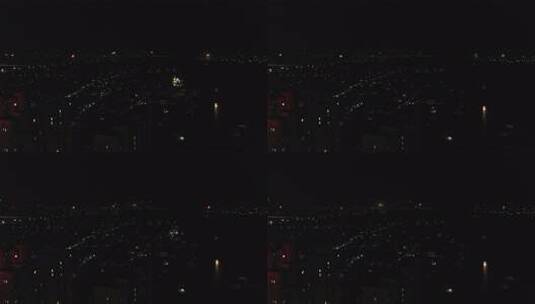 城市夜景中灯光璀璨的建筑物高清在线视频素材下载