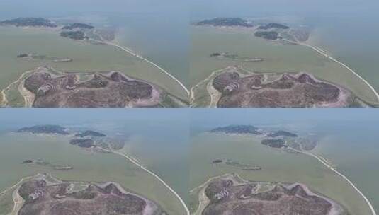 上饶市鄱阳县长山岛鄱阳湖湿地航拍自然风光高清在线视频素材下载