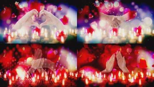 双手比心爱心背景素材高清在线视频素材下载